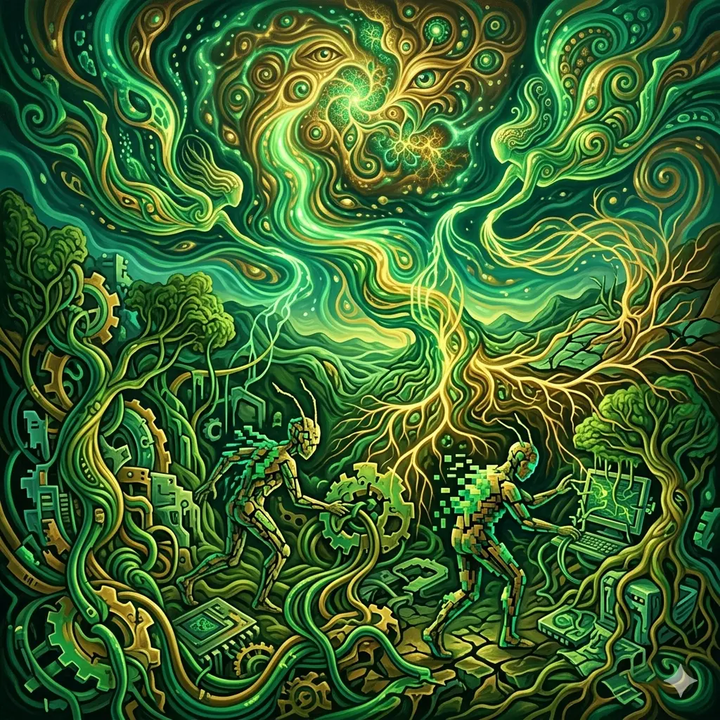 Bug di dunia dan glitch di surga - a bug on earth and a glitch in paradise - ちじょうのバグ と らくえんのグリッチ - markandeya project - ayahuasca ceremony - filosofi asketisme - psychedelic experience - 4