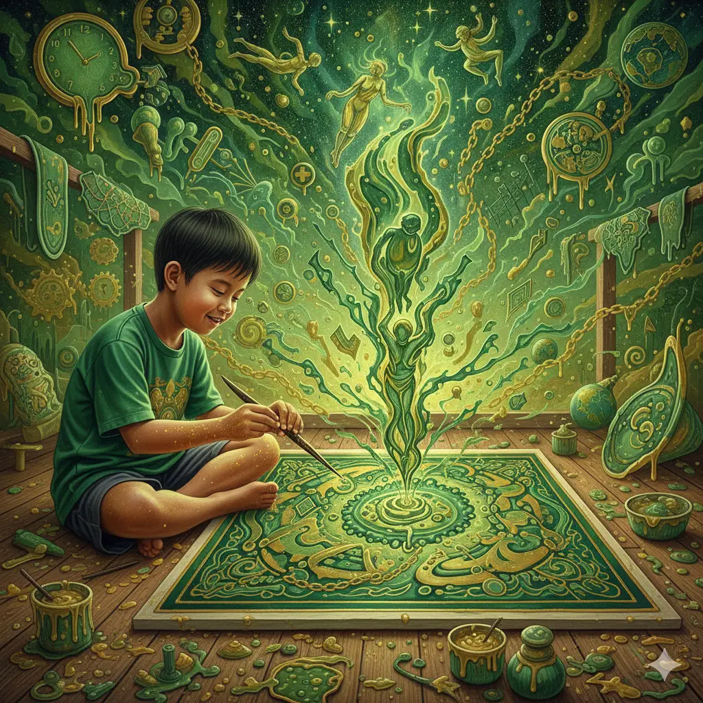 Ekspresi intuisi dalam batik grahita - intuitive echoes within the grahita batik - バティック・グラヒタに刻まれた、直感の吐息 - markandeya project - tuna grahita - seni rupa ekspresionisme - seni batik - 5