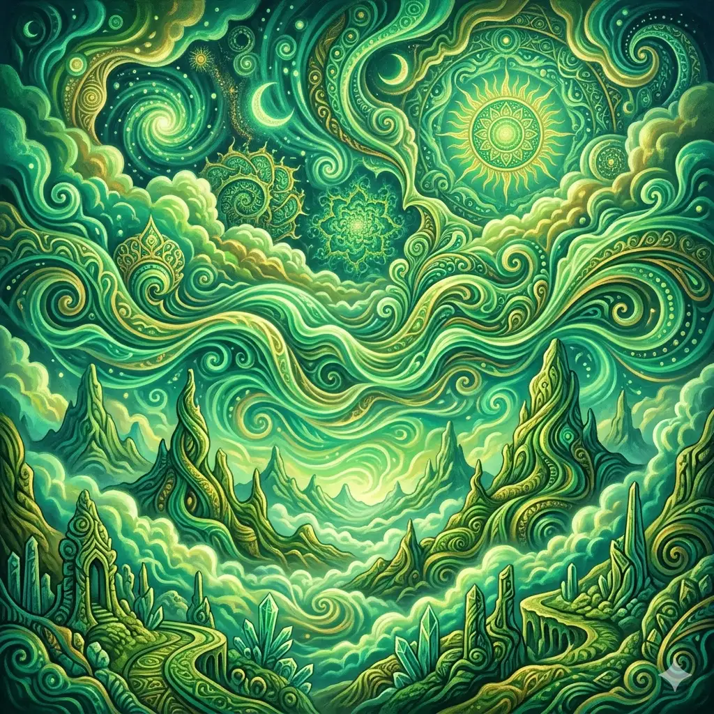 Irama kabut di atas awan dan glitch imajinasi sureal - mist cycle of the celestial highlands & the glitch of a surreal reverie - 雲上の霧の律動と超現実的な想像の歪み - markandeya project - manuskrip markandeya - 1