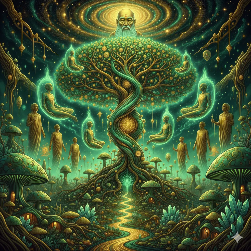 Persekutuan sureal dalam simbiosis alkimia - a surreal alliance in alchemical symbiosis - 錬金術的共生におけるシュルレアリスムの契り - markandeya project - manuskrip markandeya - asketisme - surealisme - psychedelic art - absurdisme - 1